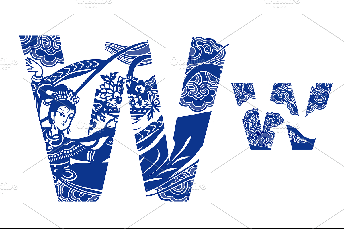 Alphabet design in Oriental style, an Object Illustration by PonDeArt (Photo 2 of 2)