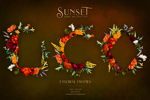 Sunset Floral Art Collection