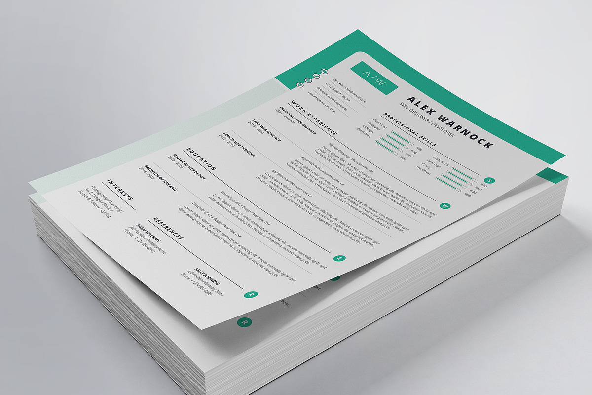 Clean Resume/CV Template, a Resume Template by HueNestify