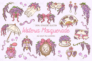 Wisteria Masquerade Clipart, a Person Illustration by Blumensdiary