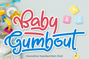Baby Gumbout Font, a Script Font by Mabhal Studio (Thumbnail 1 of 6)
