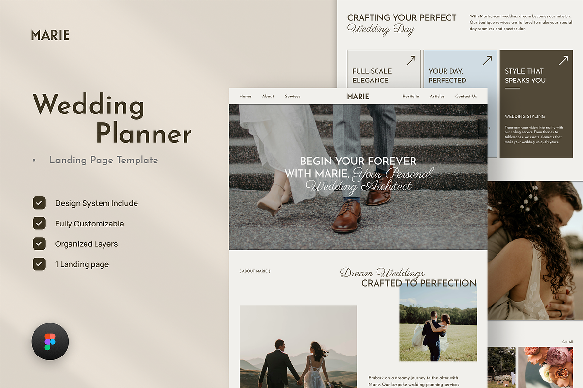 Wedding Planner Landing Page, an UI Kit Template by Rahardi Creative (Photo 1 of 4)