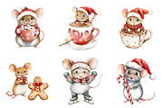 Christmas Mouse Clipart, a Graphic by CitraGraphics (Thumbnail 3 of 4)