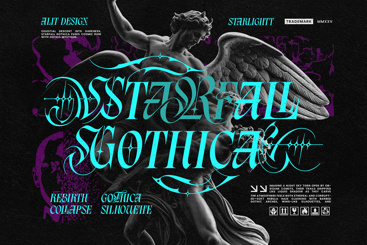 Vandals Blackstar Typeface, a Blackletter Font by alit design (Photo 5 of 20)