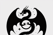 A bold dragon silhouette logo, an Illustration by Amazin_art (Thumbnail 7 of 16)