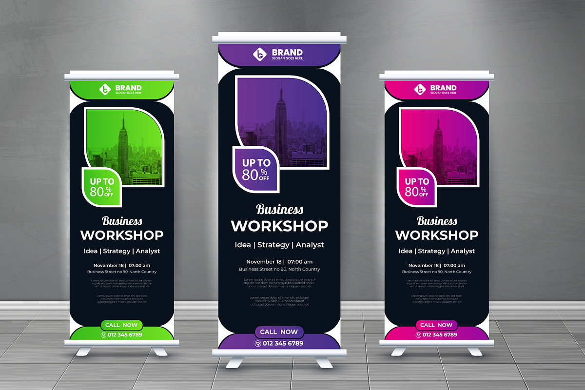 Business Roll up banner template, a Poster Template by Graphicbonny