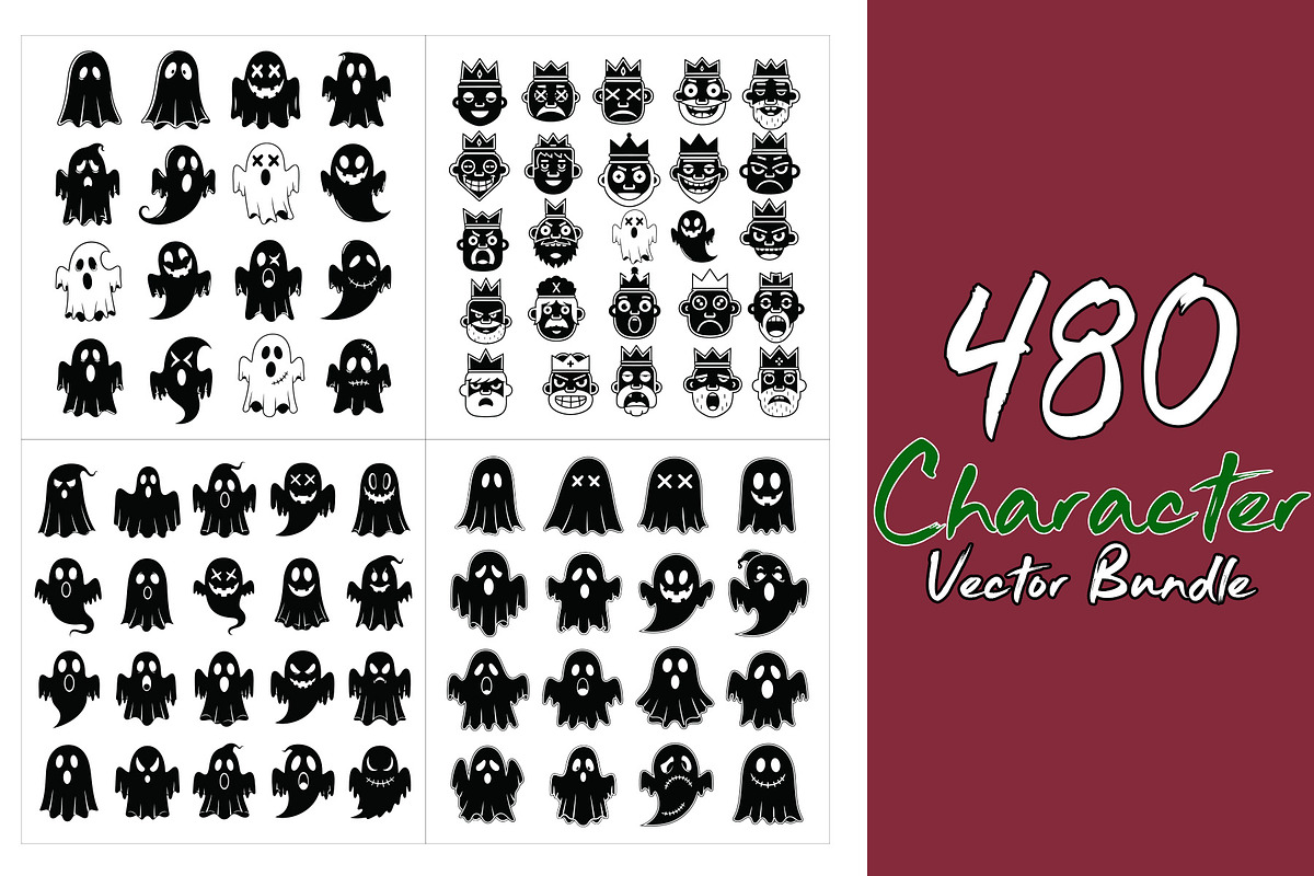 480 Scary Character Vector Bundle, an Object Graphic by Sofia's Fashion (Photo 6 of 6)