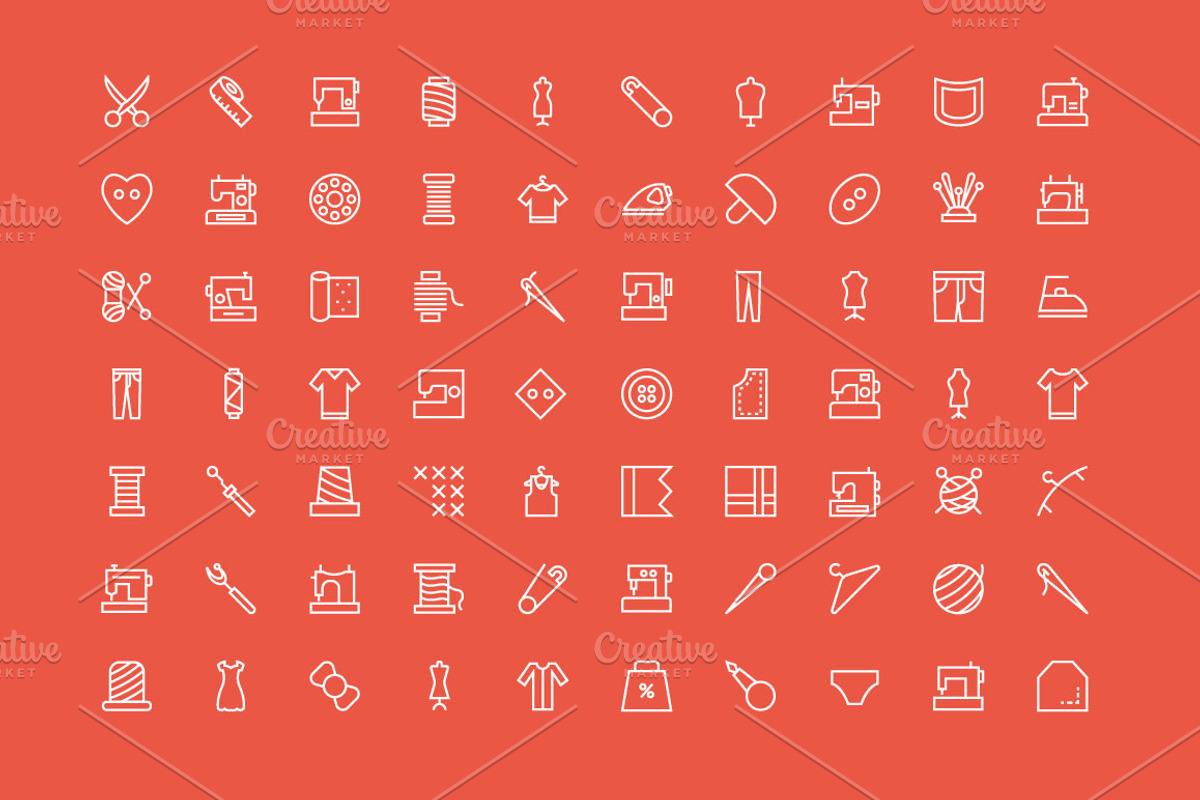 100+ Sewing and Stitching Icons preview 3