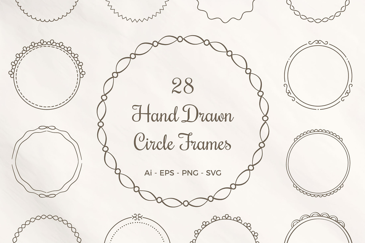 Hand Drawn Circle Frames, a Graphic by PixMarket