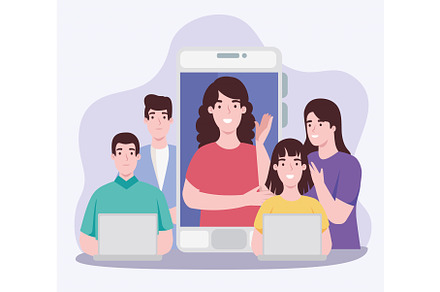 people in virtual communication, a Person Illustration by studiogstock