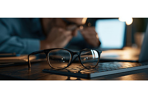 Burnout and Overwork Concept Glasses, a Business Photo by piter.goskov