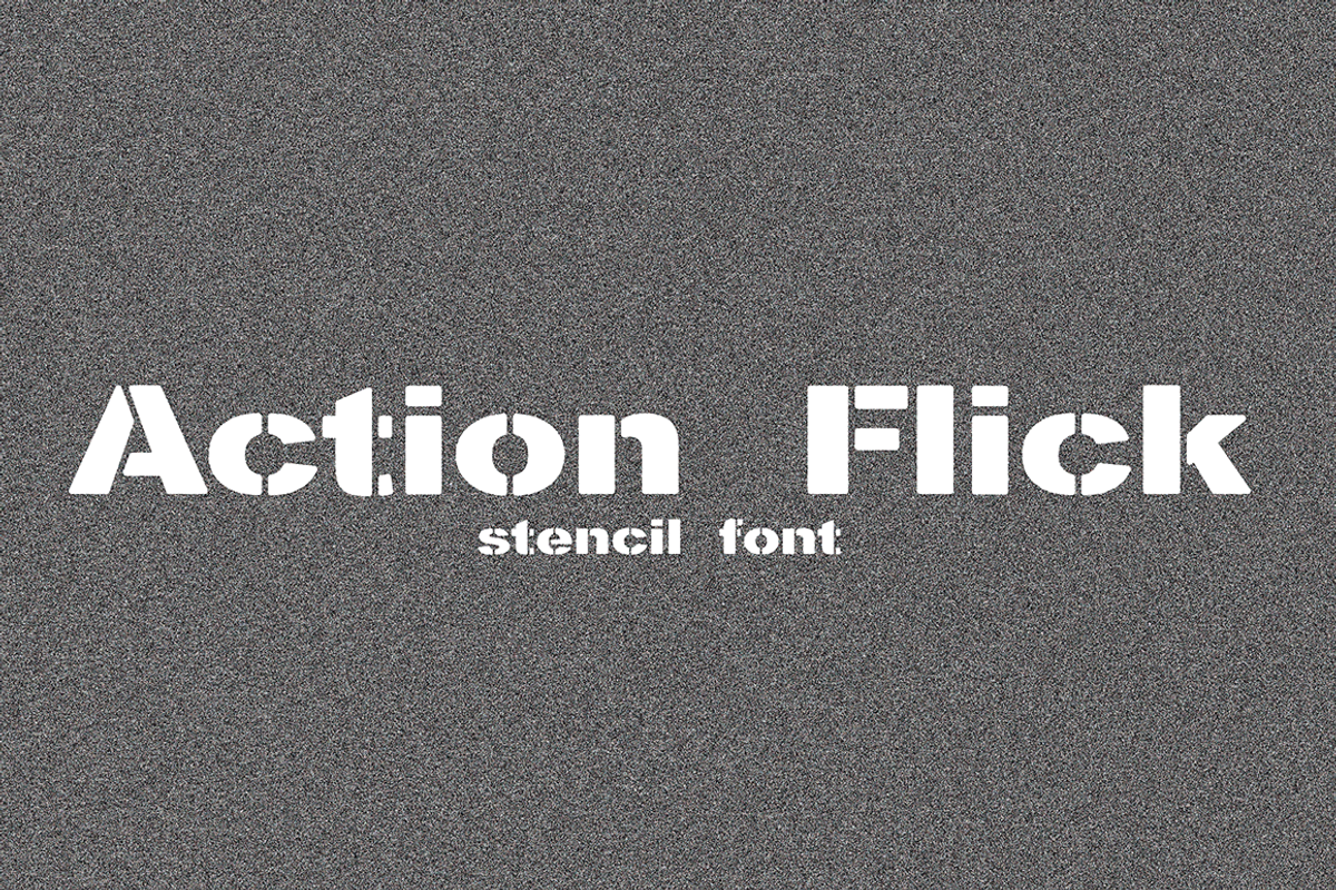 Action Flick stencil font preview 6