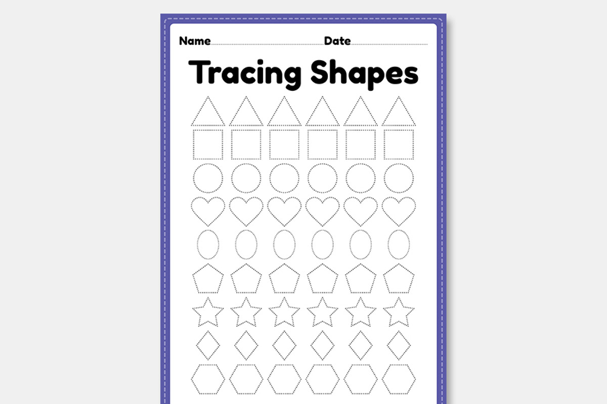 Tracing Shapes Worksheets, an Education Illustration by TukTuk Design (Photo 3 of 6)
