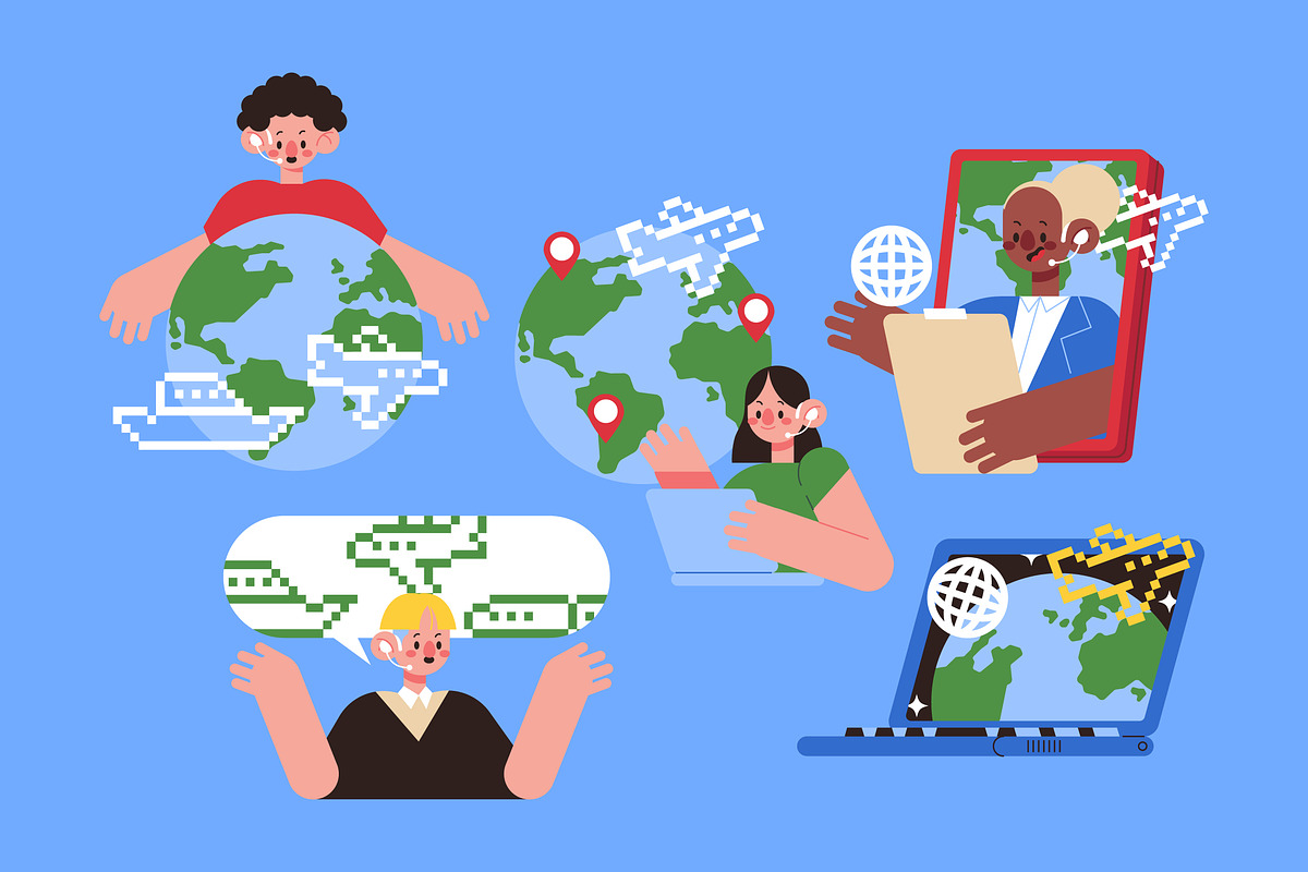 Travel Agency Asset Illustration, an Illustration by graphicook
