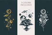 Handdrawn Celestial Space Collection, a Decorative Illustration by KirillsWorkshop (Thumbnail 4 of 7)