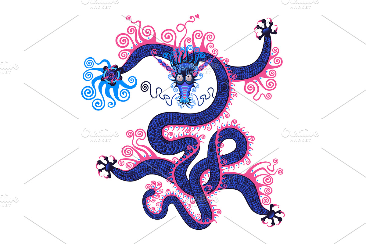 Chinese dragon. Art and pattern, an Illustration by sovarina (Photo 7 of 9)