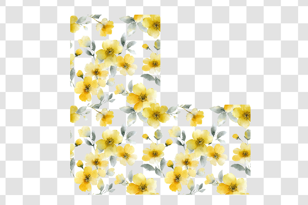 Yellow Flower Brush Pattern, an Illustration by Daily.Designs (Photo 3 of 6)