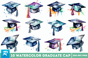 Watercolor Graduate Flower Clipart B, an Object Graphic by Regulrcrative (Thumbnail 1 of 7)