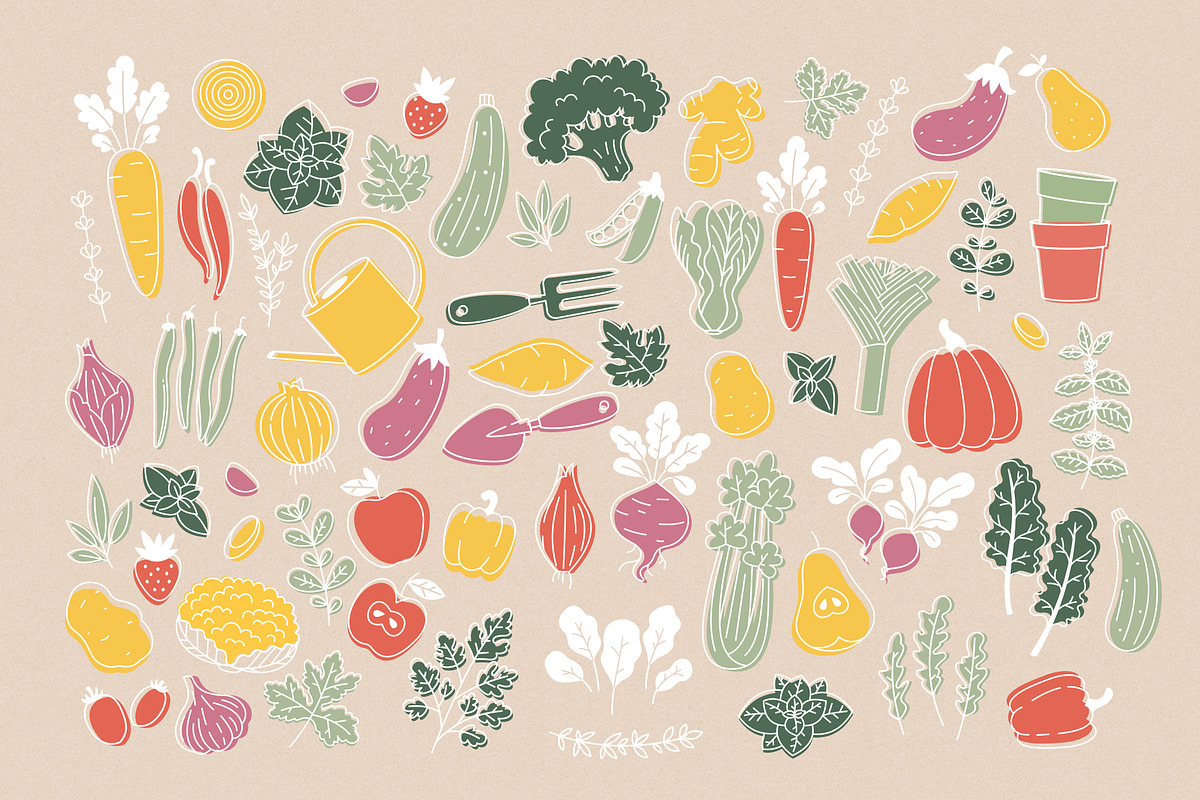 Minimalist vegetables collection, a Food Illustration by adehoidar (Photo 3 of 9)