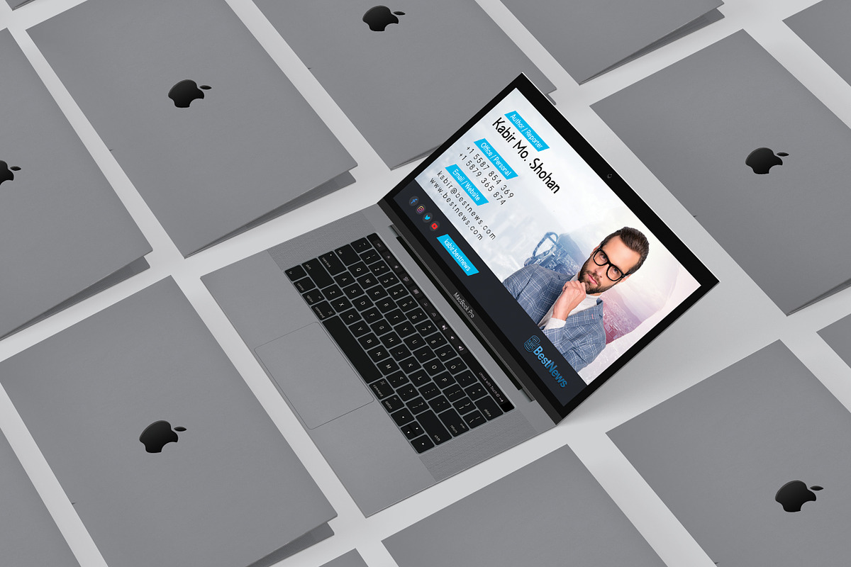 Folded Business Card - Reporter, a Business Card Template by TheFeture (Photo 5 of 5)