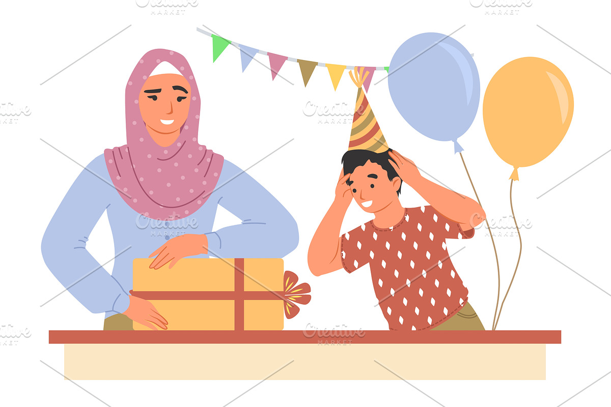A joyful moment unfolds as a mother, a Person Illustration by SiberianArt