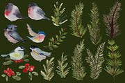 Watercolor Winter Birds and Branches, an Illustration by RalucaGheorghe (Thumbnail 4 of 4)