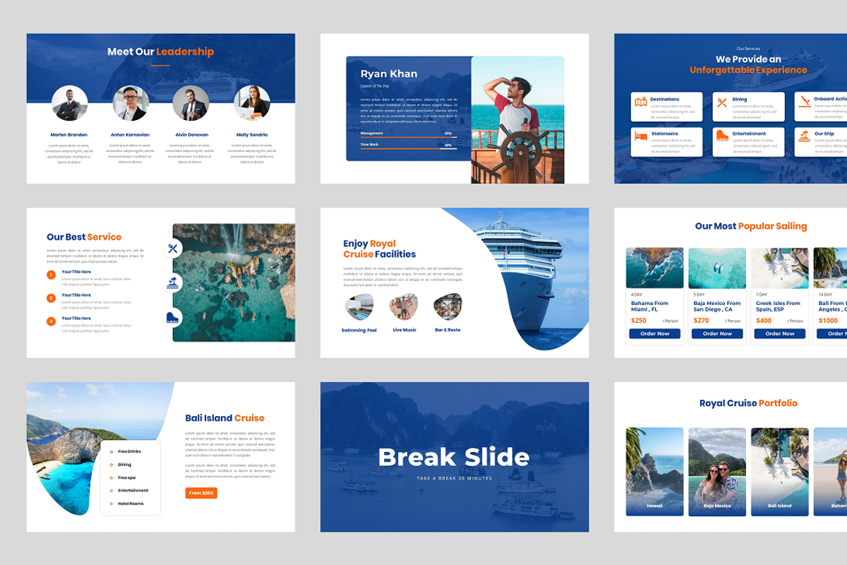 Royal Cruise - Cruise Ship PPT, a Presentation Template by Biwarastudio (Photo 3 of 5)