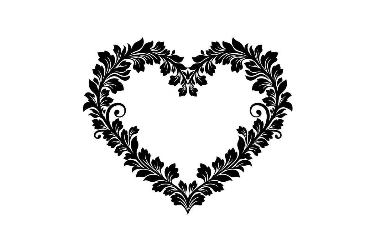 Floral Heart Frame Silhouette Pack, an Illustration by Artivon (Photo 44 of 49)