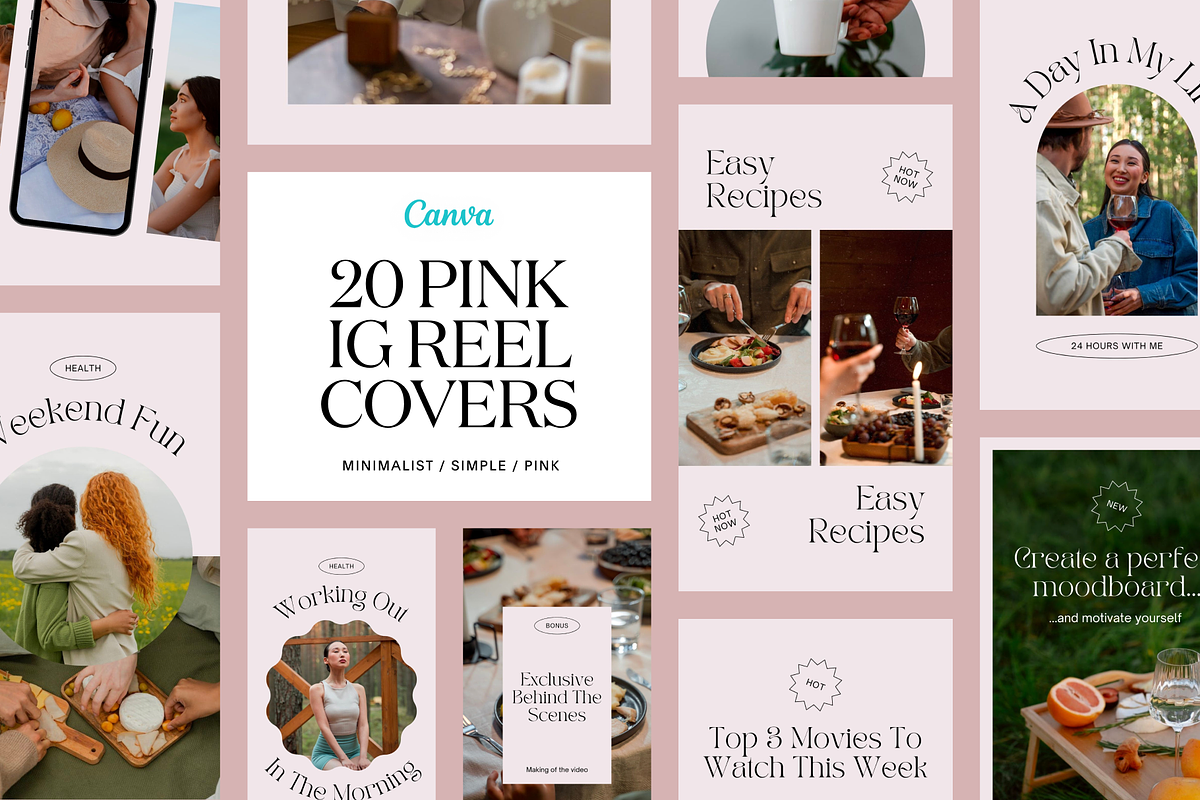 20 Pink Instagram Reel Covers, a Social Media Template by Studio K (Photo 1 of 7)