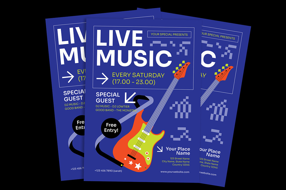 Live Music Promotion Flyer, a Flyer Template by Gumico Studio. (Photo 2 of 3)