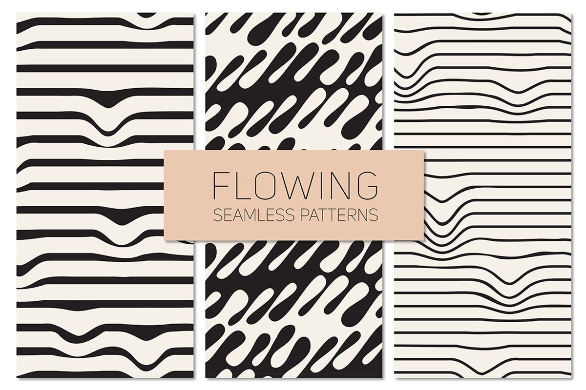 Flowing Seamless Patterns Set, a Pattern Graphic by Curly_Pat (Photo 1 of 4)