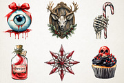 Gothic Christmas Watercolor Clipart, an Illustration by RobertsArt (Thumbnail 2 of 7)
