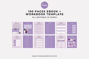 Lively Purple, Ebook Workbook Canva