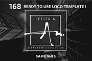 168 LETTER A SIGNATURE monogram logo, a Branding & Logo Template by Whimsical Logoshop (Thumbnail 1 of 16)