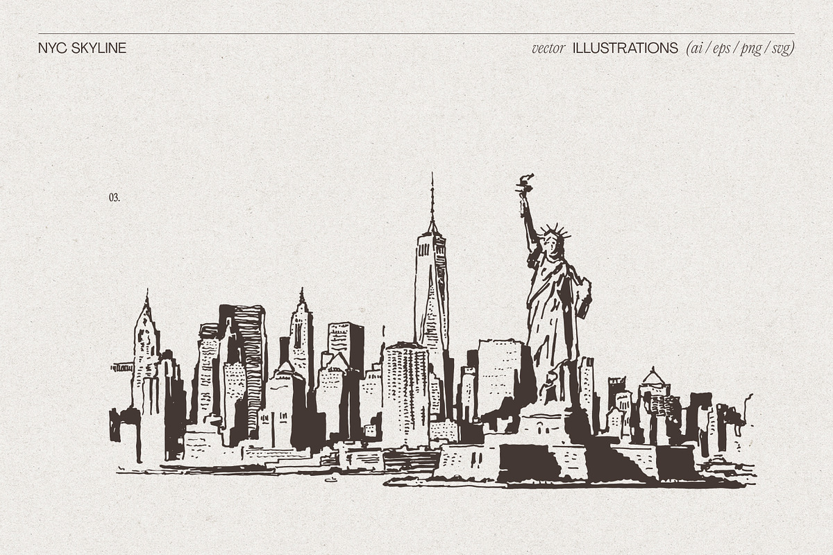 New York City Skyline Sketches, a Work Illustration by TheMountBirdStudio (Photo 5 of 8)