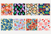 Whimsical Playful Floral Patterns, a Pattern Graphic by Trisuphat (Thumbnail 5 of 6)