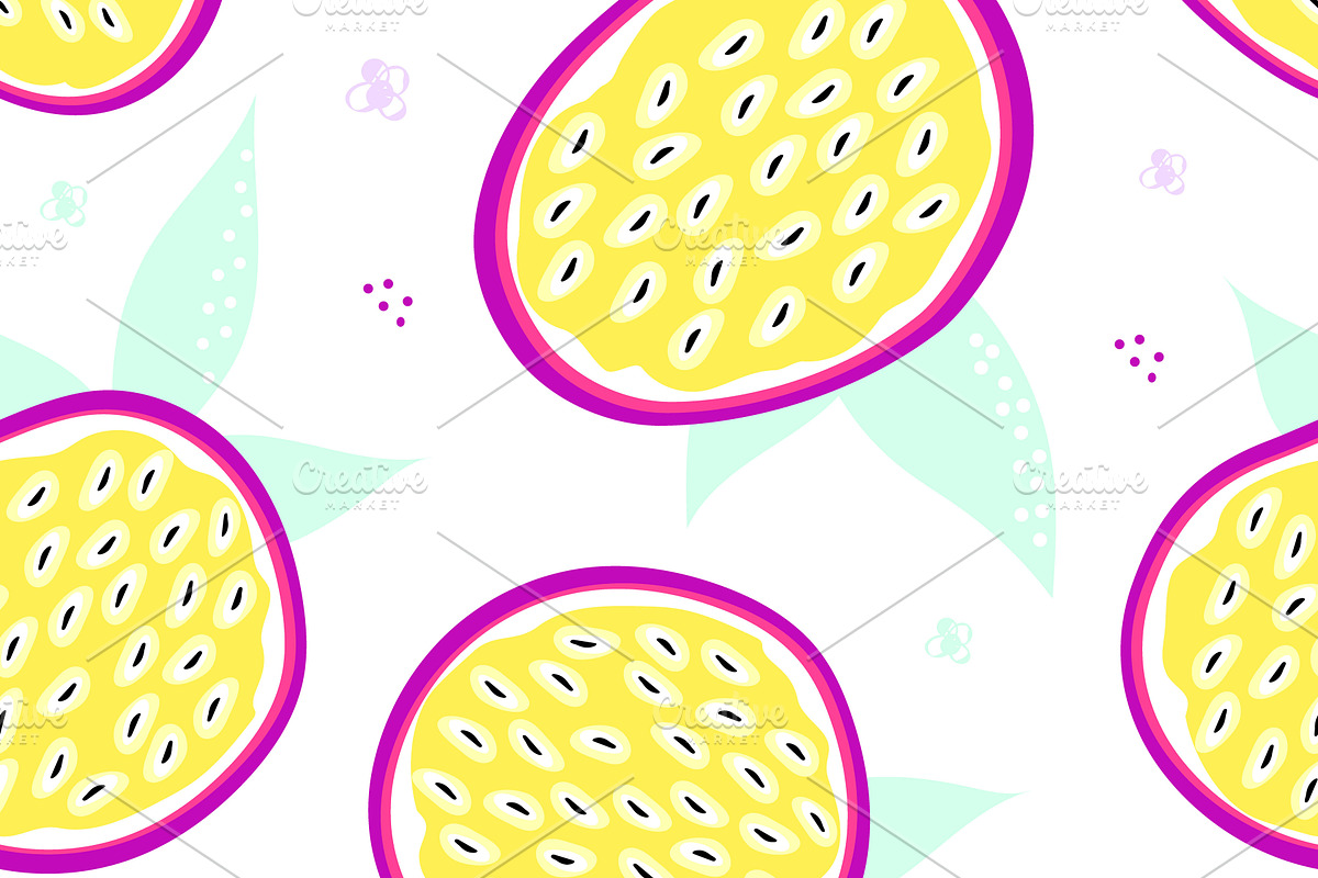 Passion Fruit Digital Paper., a Pattern Graphic by kh_cat (Photo 2 of 3)