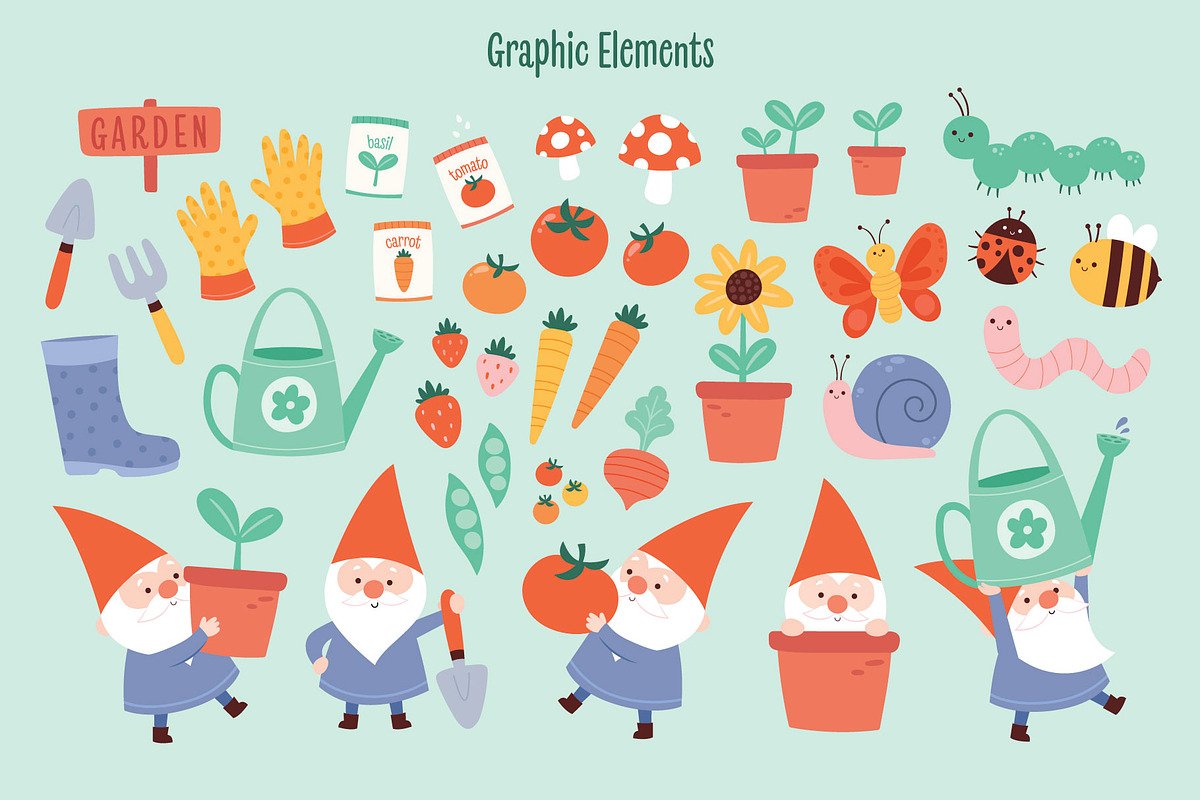Little Sprouts Garden Illustrations, an Illustration by taraleicreative (Photo 2 of 6)