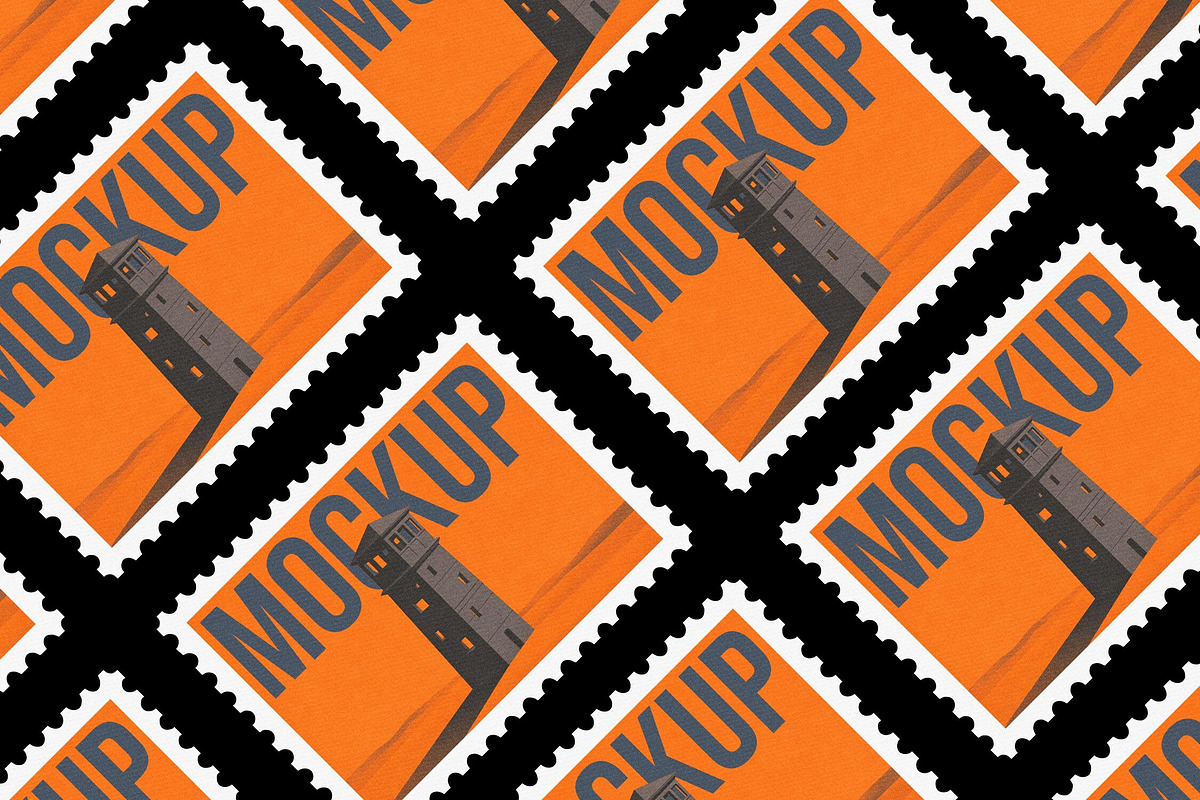 Postage Stamp Mockup Diagonal Grid, a Product Mockup by Design Squad (Photo 3 of 4)