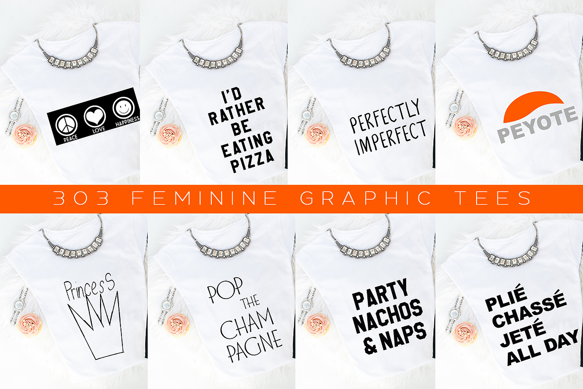 Big Bundle-Feminine Graphic Tees, a Background Graphic by iloladesign (Photo 28 of 36)
