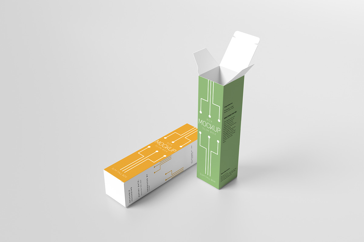 Slim Tall Box Mockup, a Packaging Mockup by xavier_studio (Photo 3 of 5)