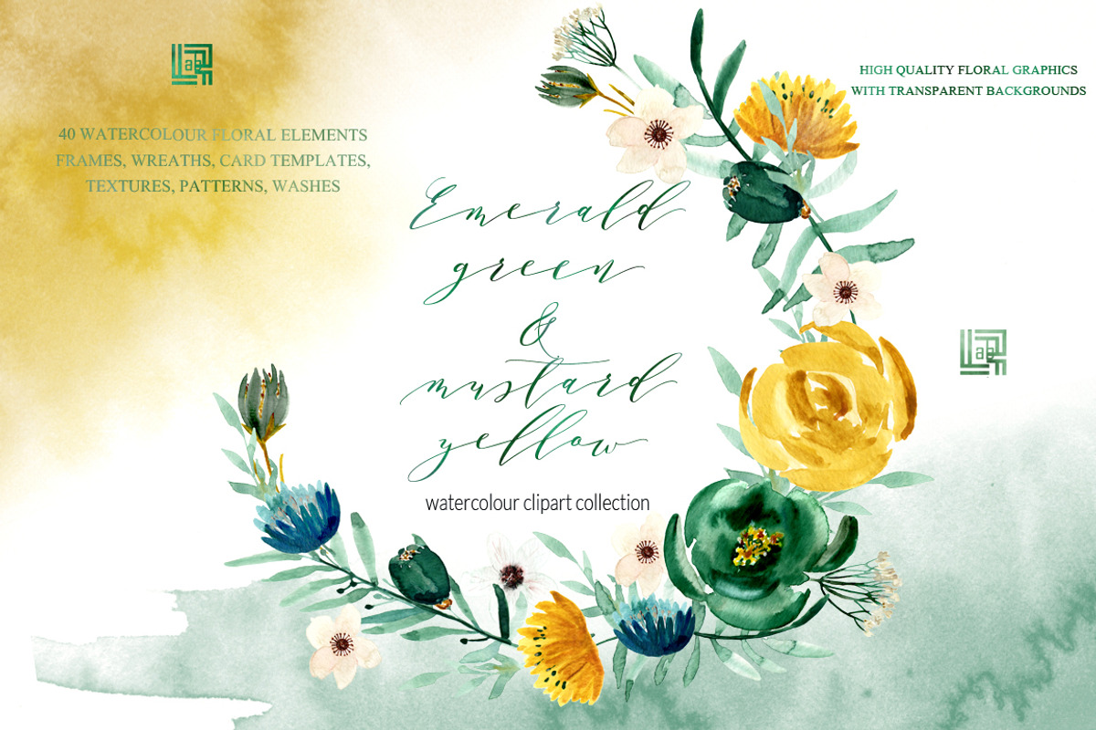Emerald green & mustard yellow, an Illustration by LABFcreations (Photo 1 of 10)