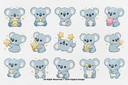 15 Bundle Watercolor Blue Koala Kids, an Animal Illustration by Morspective (Thumbnail 8 of 8)