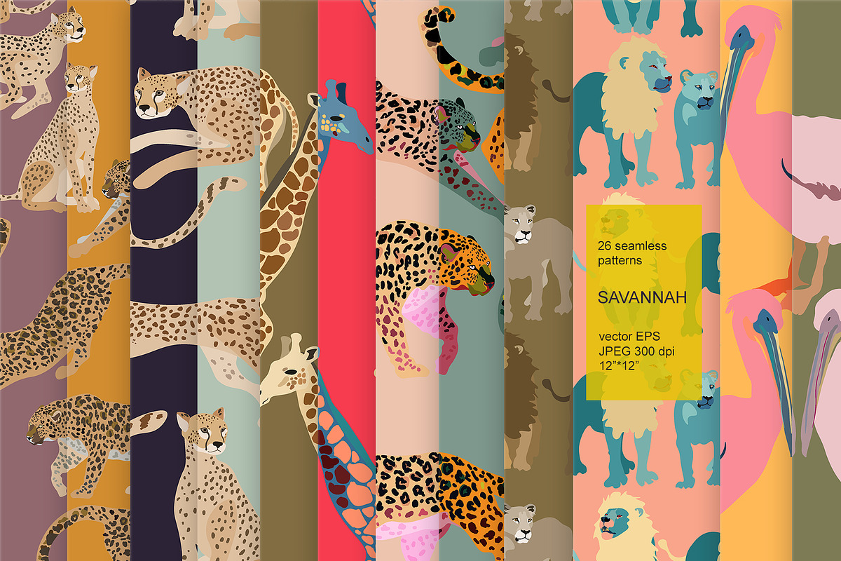 Animals seamless vector pack, a Pattern Graphic by PatternsBlooming (Photo 1 of 10)