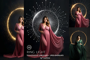 40 Ring Light Maternity Overlays PNG