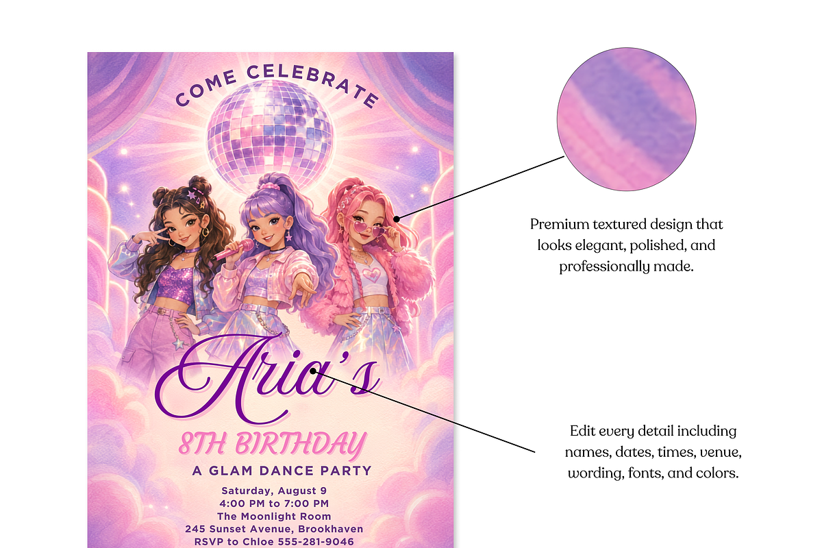 Kpop Birthday Invitation, an Invitation Template by heynomi (Photo 7 of 19)