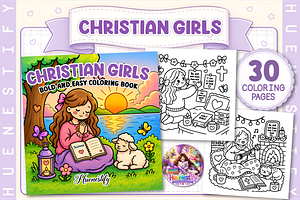Christian Girls Bold and Easy Book, a Person Illustration by HueNestify