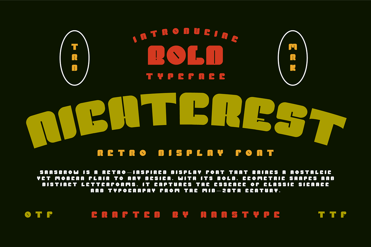 Nightcrest - Bold Font, a Font by Hanstype.com (Photo 1 of 11)