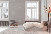 GRAY SCANDINAVIAN BEDROOM IMAGE SET, a Household Mockup by YKvisual (Thumbnail 3 of 7)