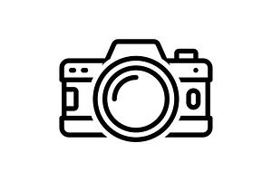 Photography camera black icon, an Outline Icon by Creative priyanka